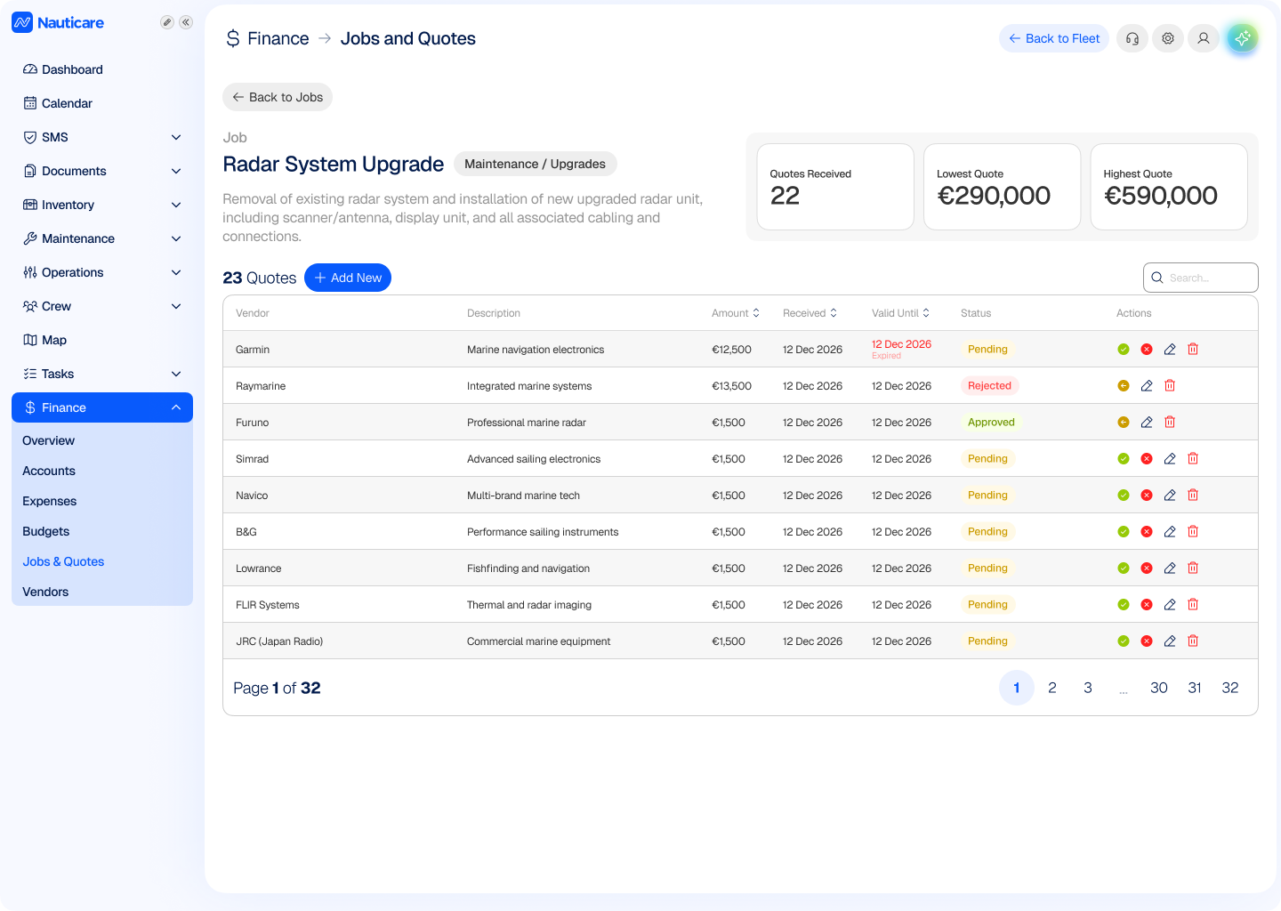 Job cost tracking linking expenses to yard and maintenance jobs